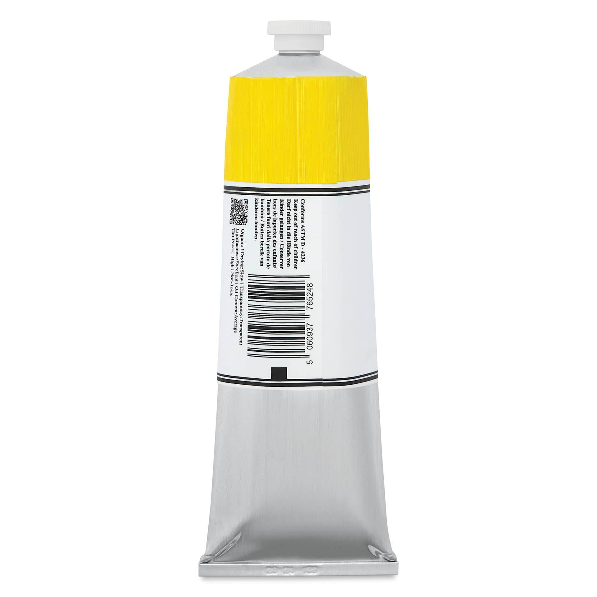 Michael Harding Artists Oil Color - Citron, back of 225 ml tube