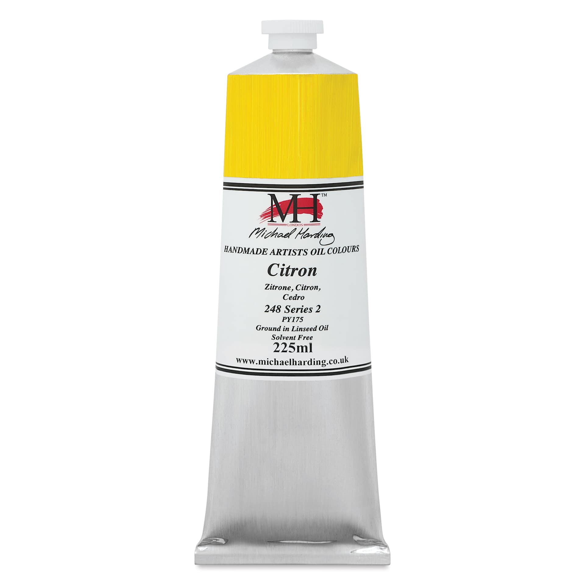 Michael Harding Artists Oil Color - Citron, front of 225 ml tube