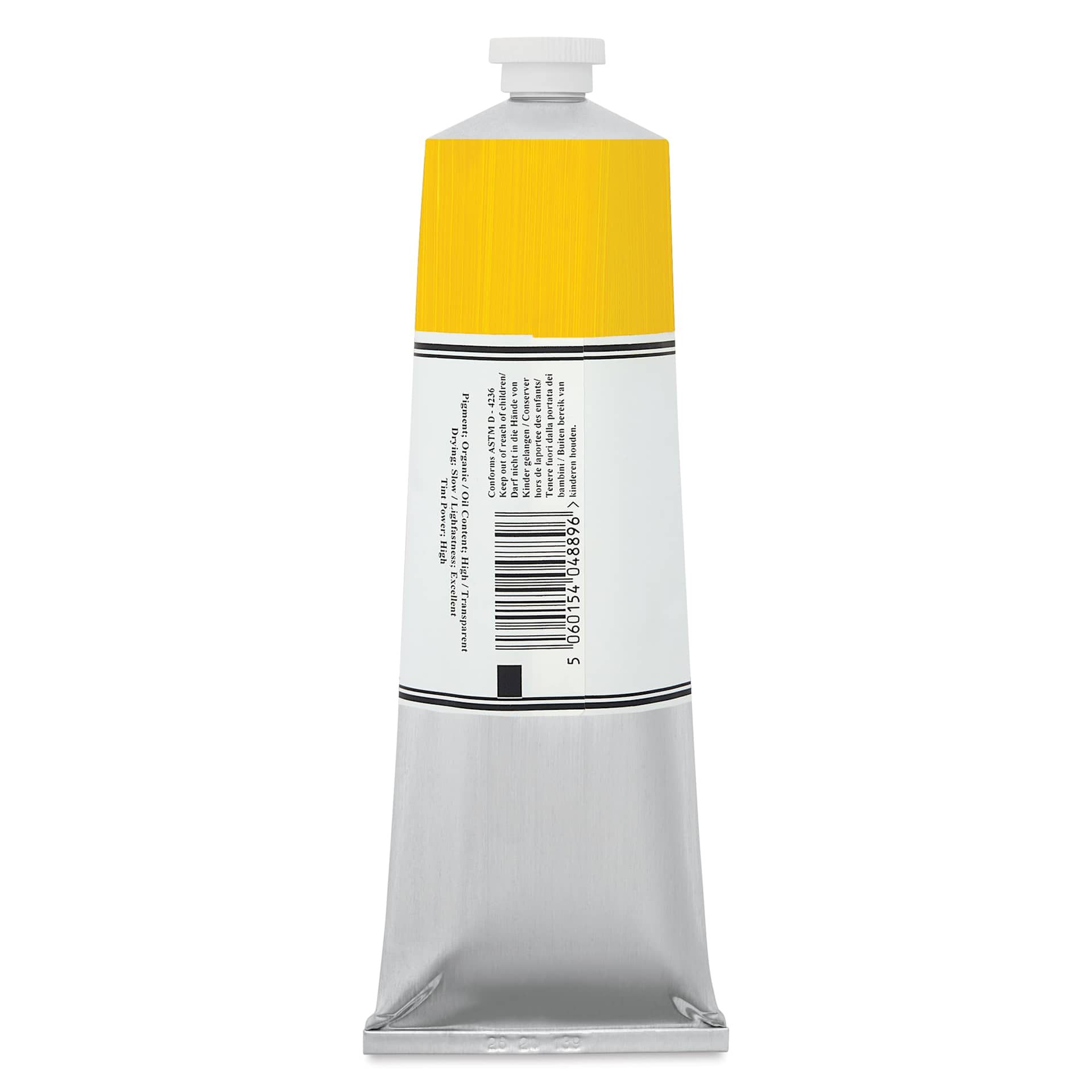 Michael Harding Artists Oil Color - Yellow Benzimidazolone, back of 225 ml tube