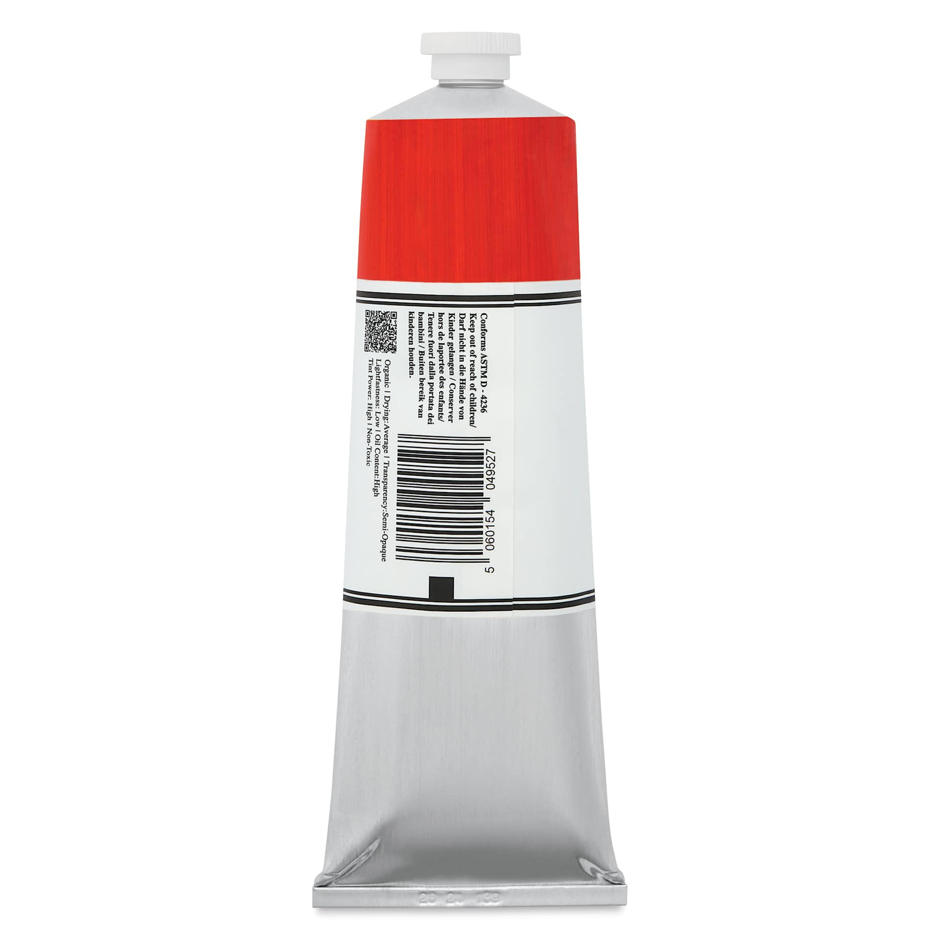 Michael Harding Artists Oil Color - Orange Sunset, back of 225 ml tube