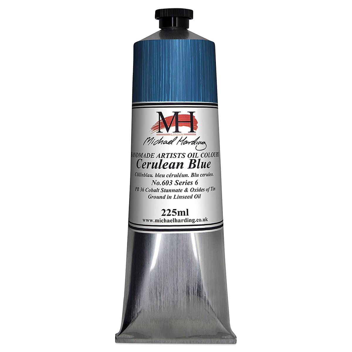 Michael Harding Artists Oil Color - Cerulean Blue, 225 ml tube