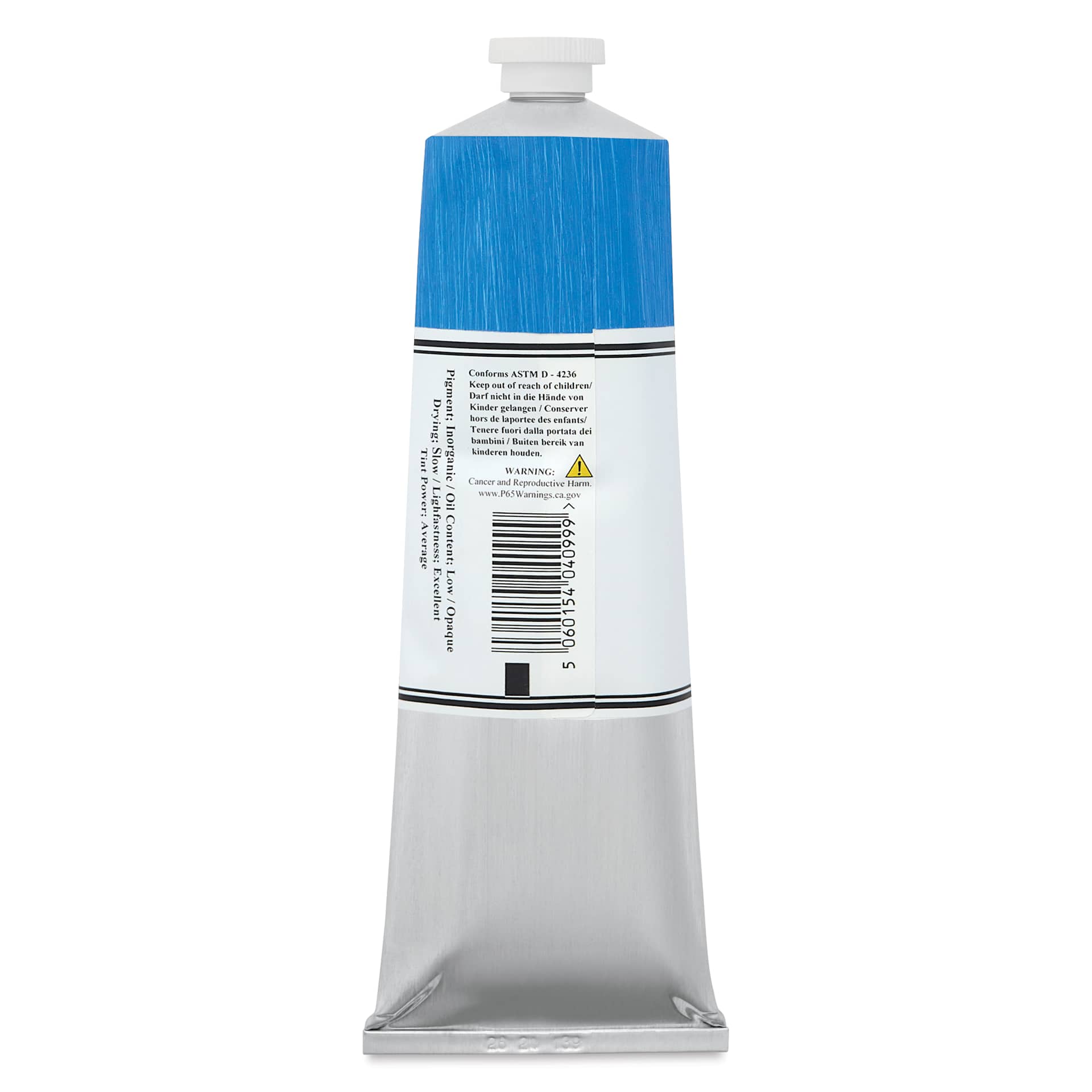 Michael Harding Artists Oil Color - Blue Verditer, back of 225 ml tube