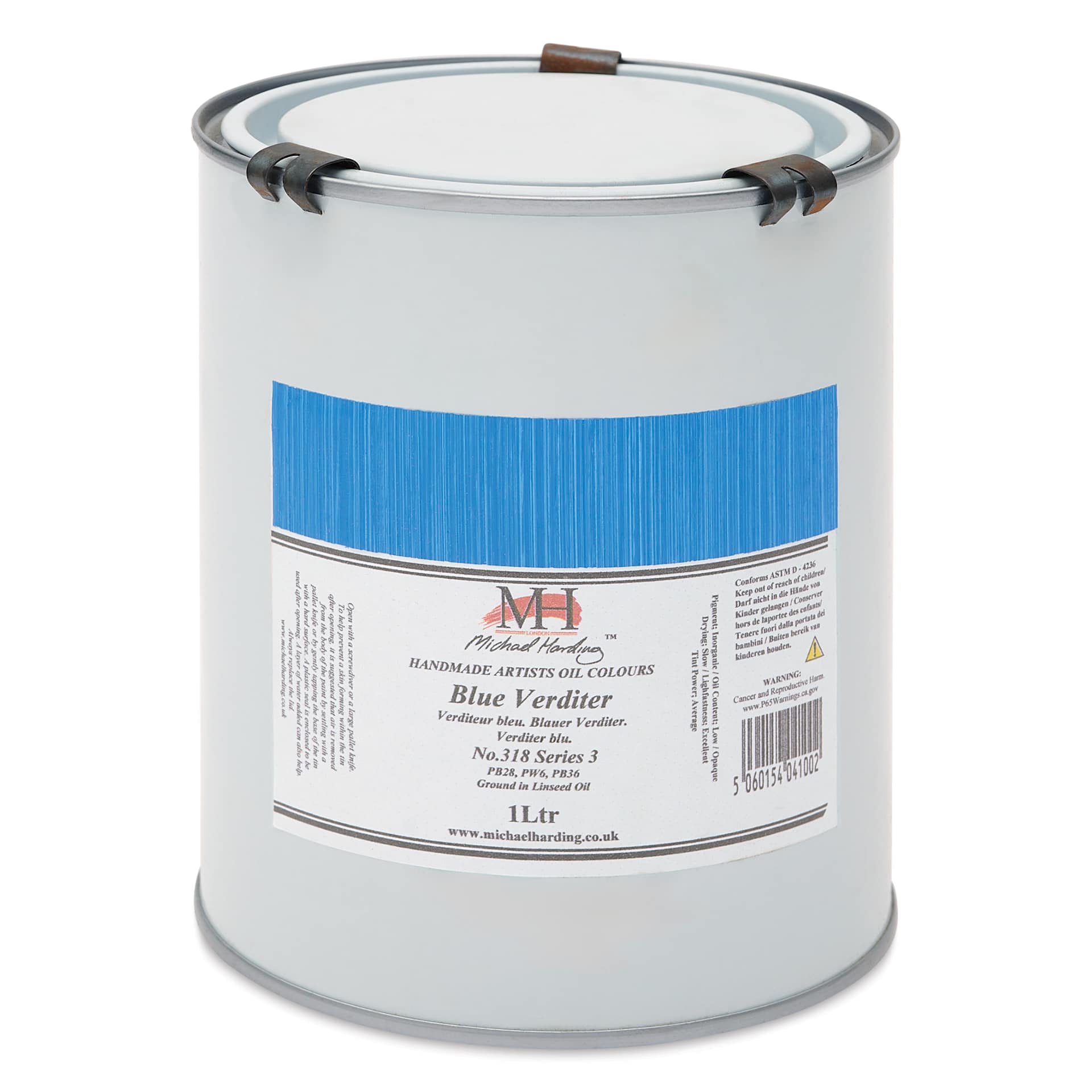 Michael Harding Artists Oil Color - Blue Verditer, 1 Liter can