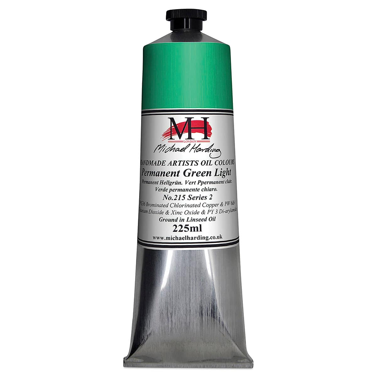 Michael Harding Artists Oil Color - Permanent Green Light, 225 ml tube