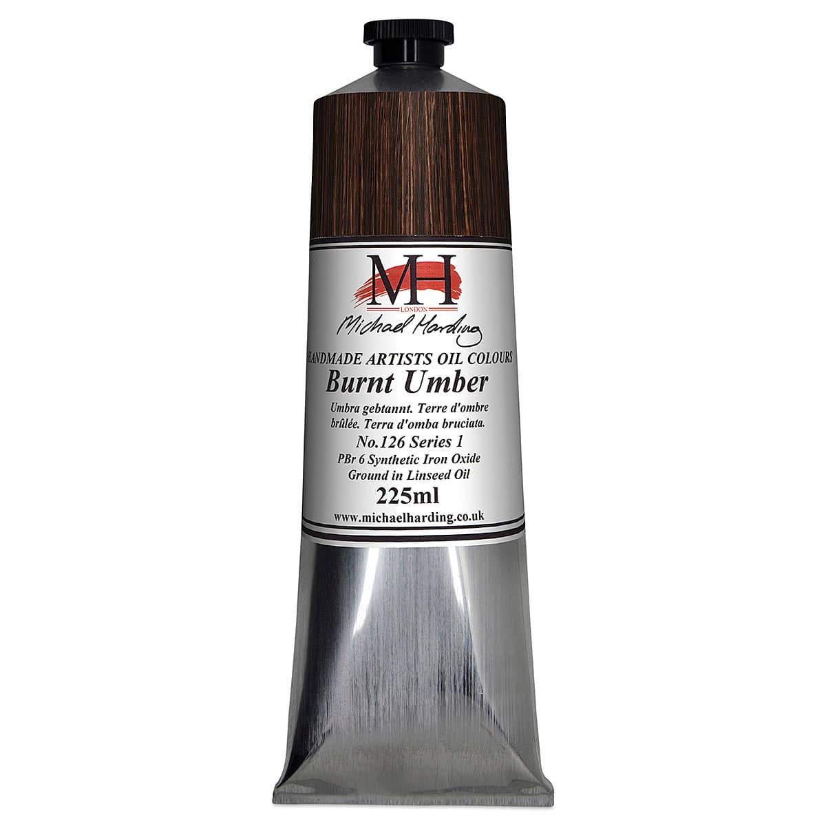 Michael Harding Artists Oil Color - Burnt Umber, 225 ml tube