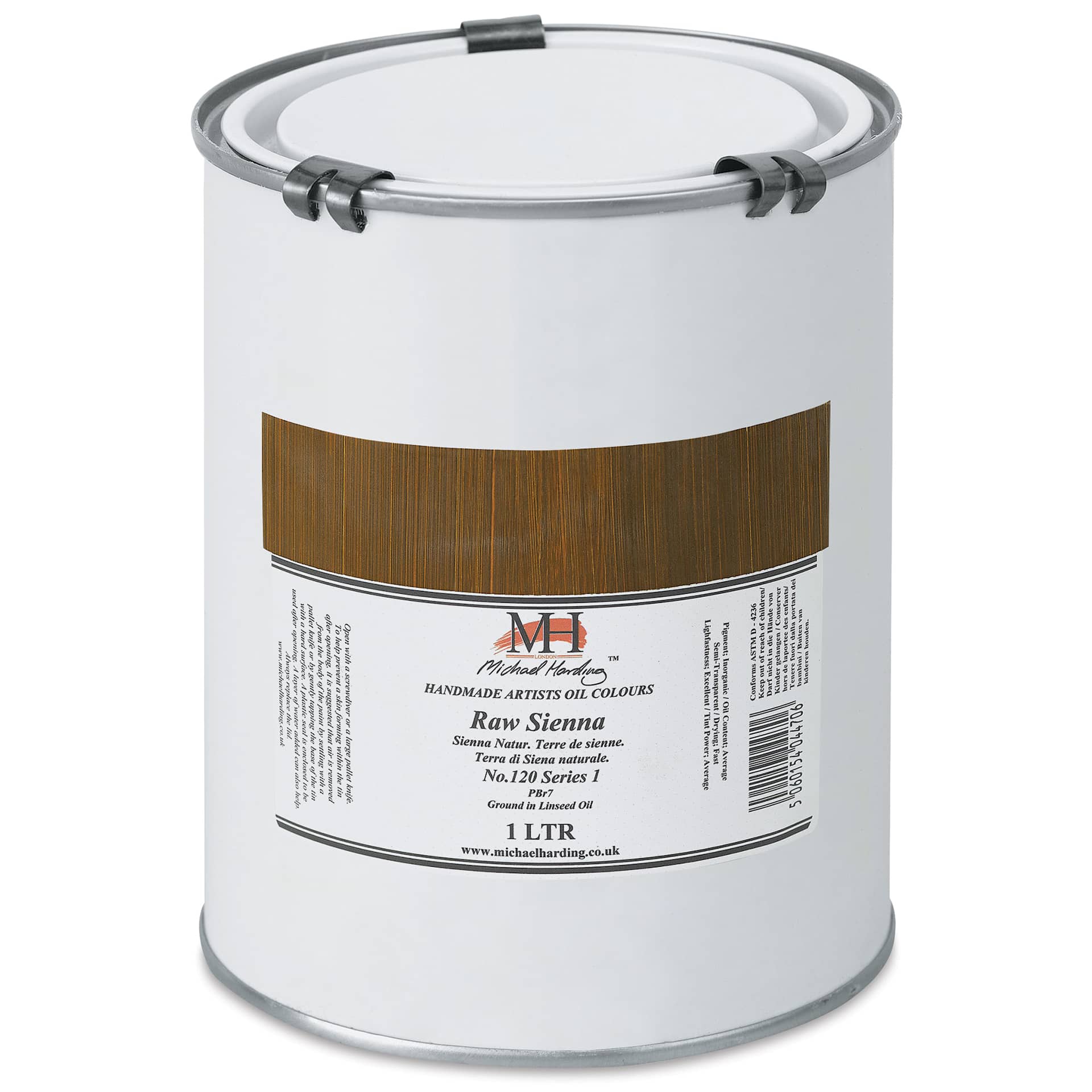 Michael Harding Artists Oil Color - Raw Sienna, 1 Liter