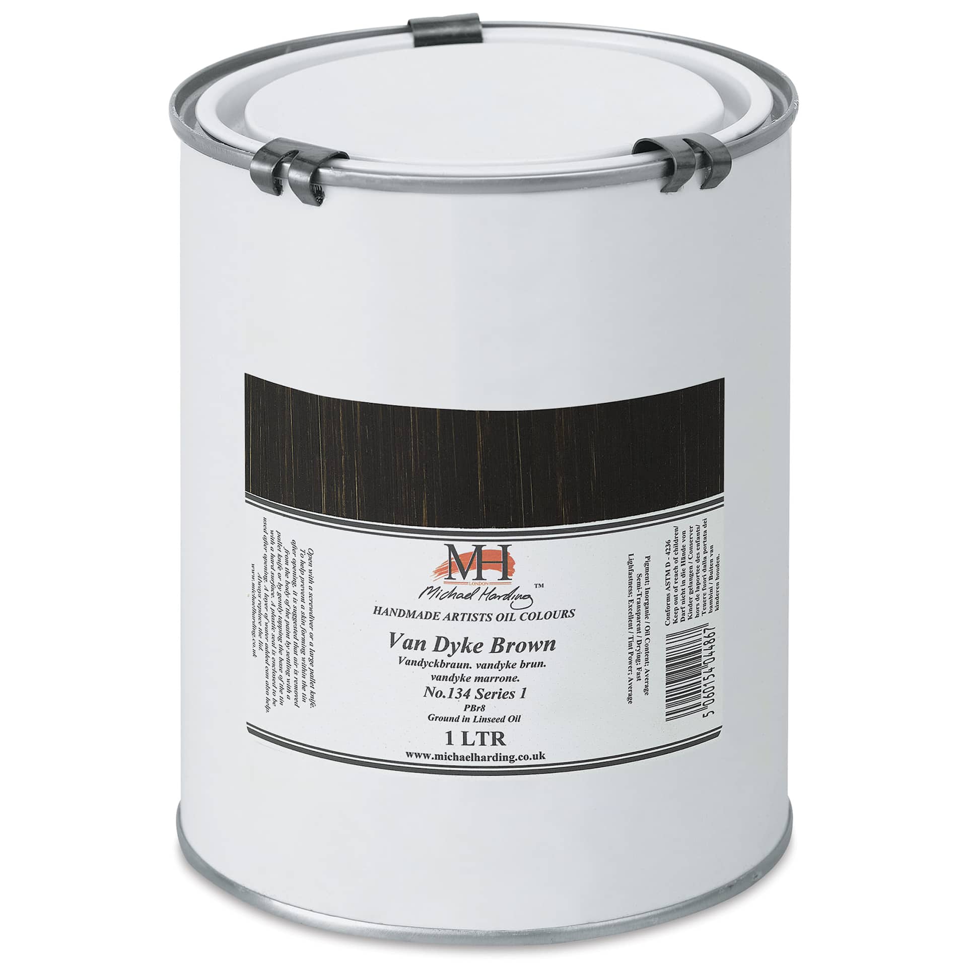 Michael Harding Artists Oil Color - Van Dyke Brown, 1 Liter