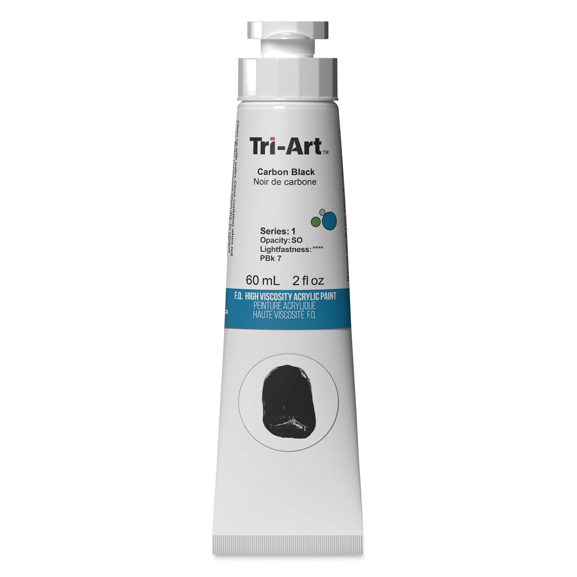 Tri-Art High Viscosity Artist Acrylic - Carbon Black, 60 ml tube