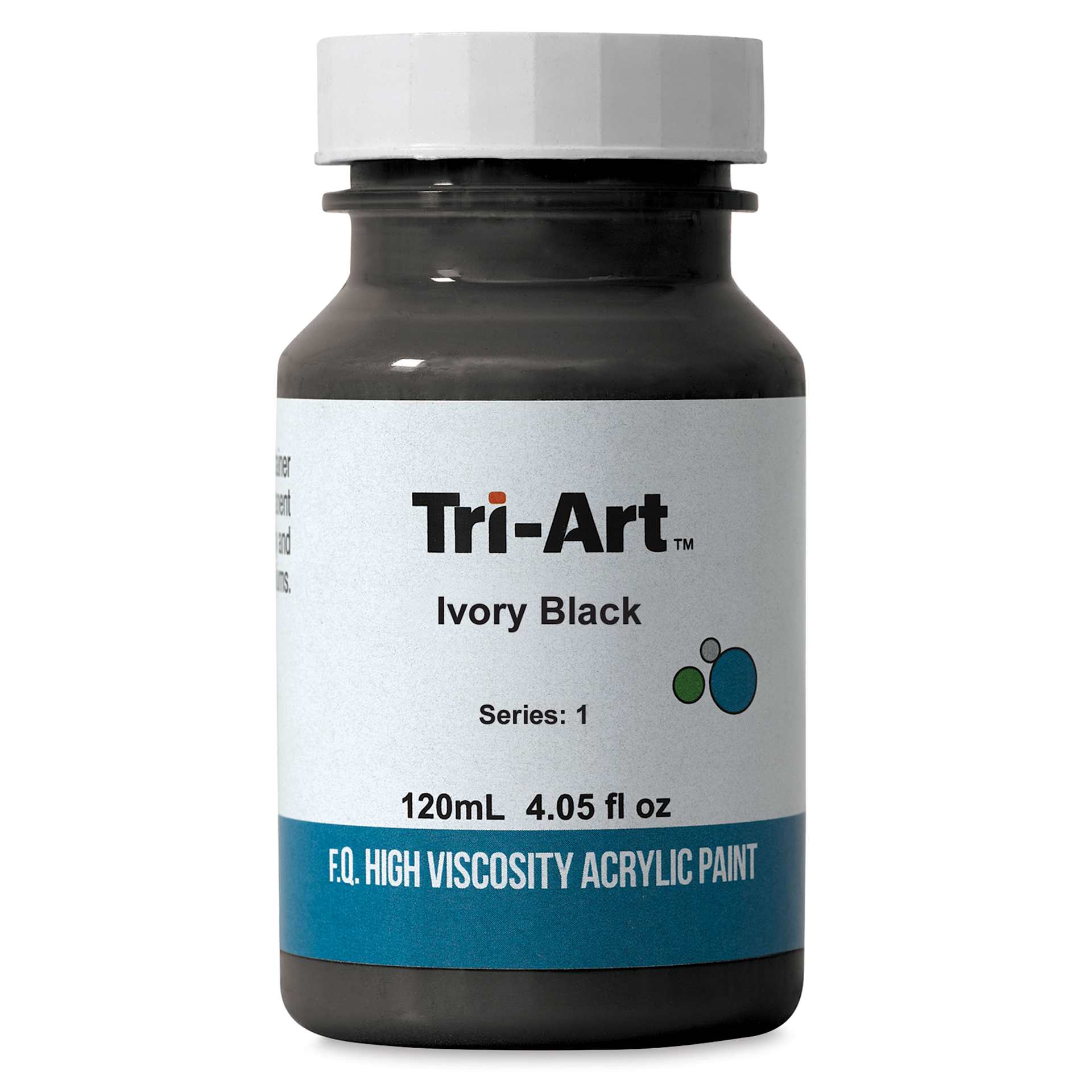 Tri-Art High Viscosity Artist Acrylic - Ivory Black, 120 ml jar