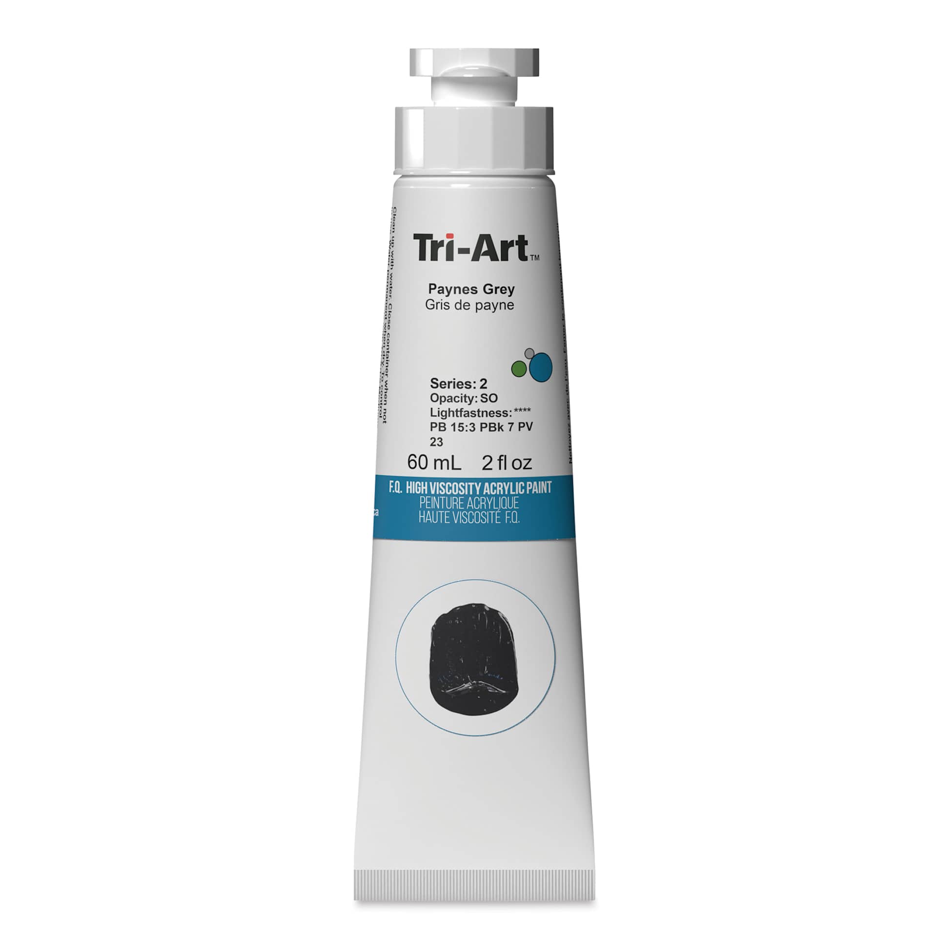 Tri-Art High Viscosity Artist Acrylic - Payne's Gray, 60 ml tube