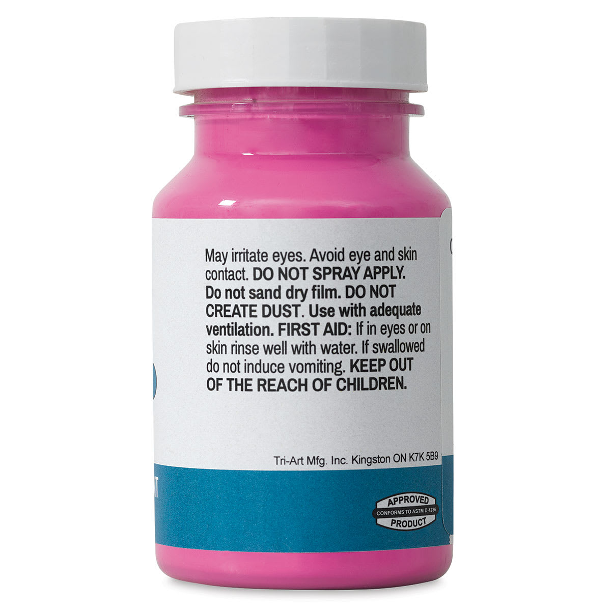 Tri-Art High Viscosity Artist Acrylic - Magenta Light, 120 ml jar side view