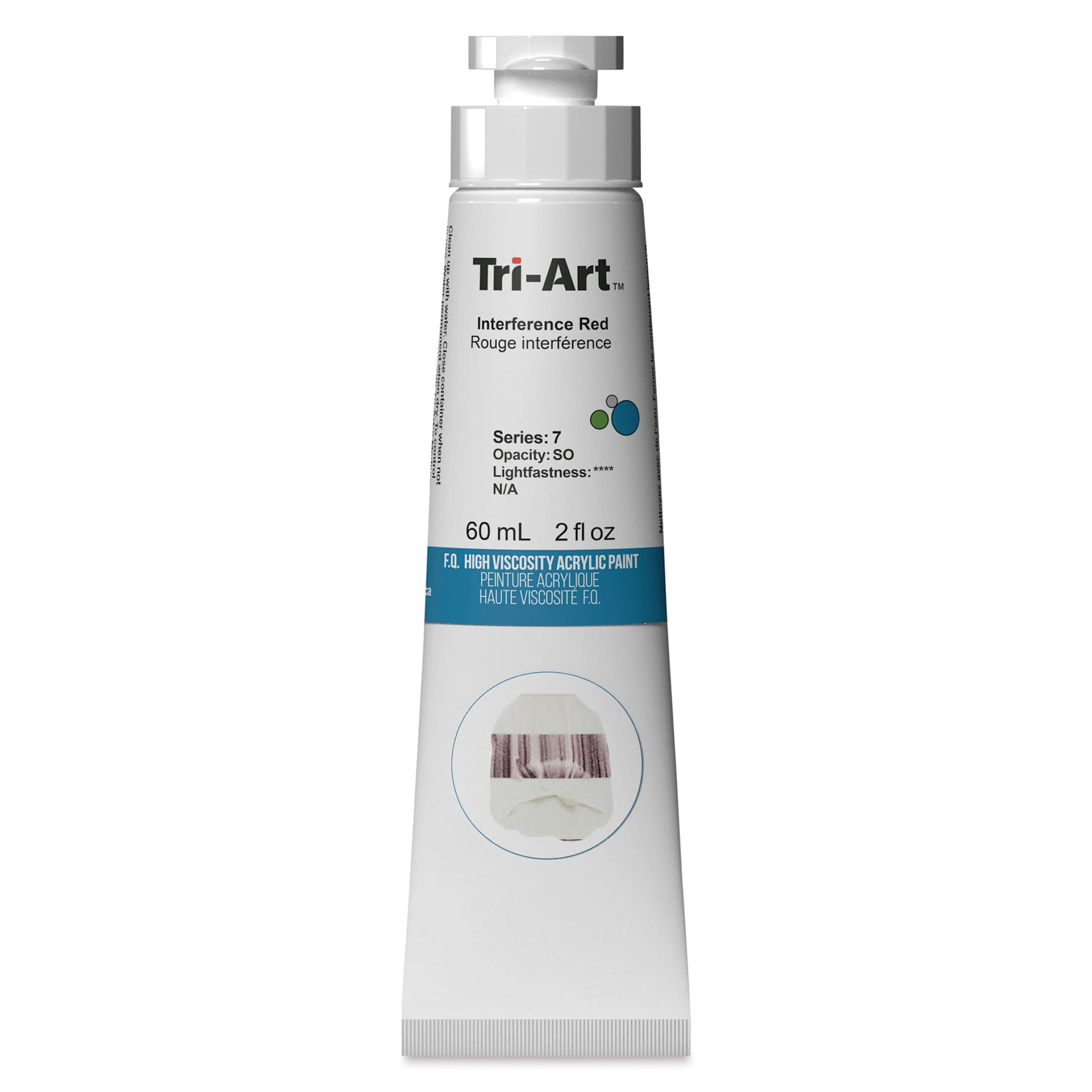 Tri-Art High Viscosity Artist Acrylic - Interference Red, 60 ml tube