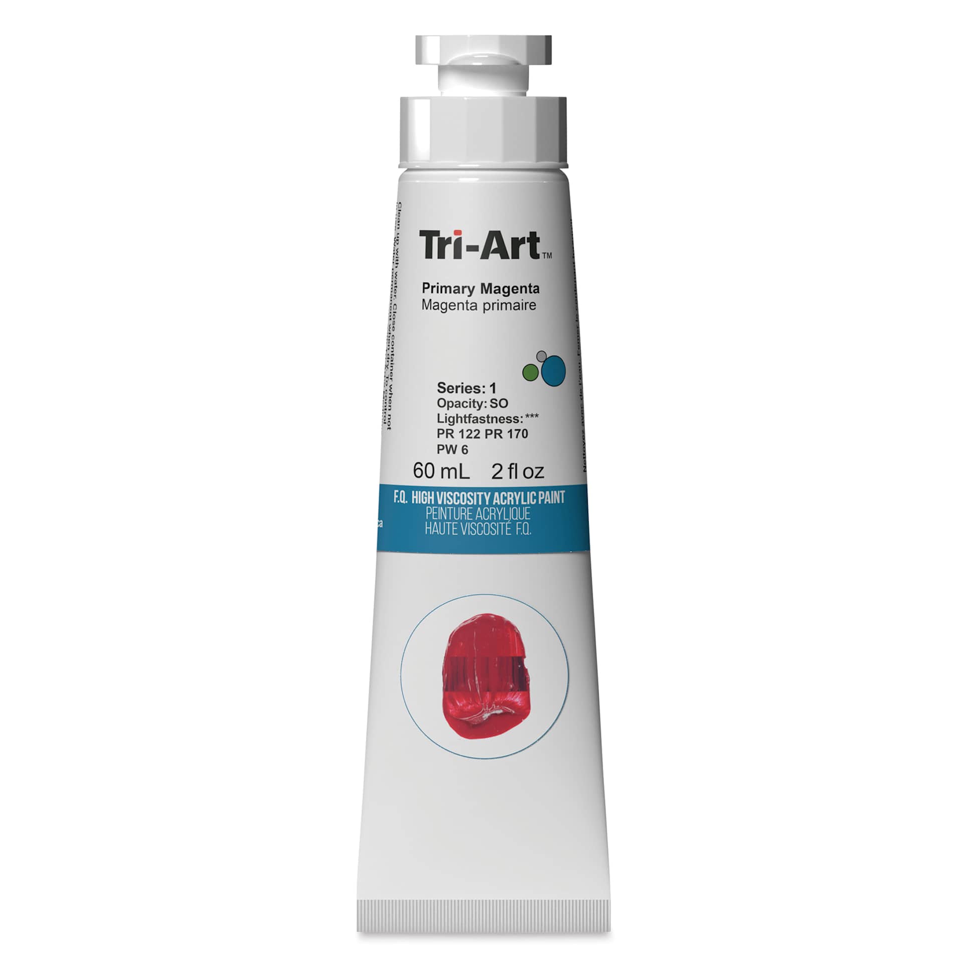 Tri-Art High Viscosity Artist Acrylic - Primary Magenta, 60 ml tube