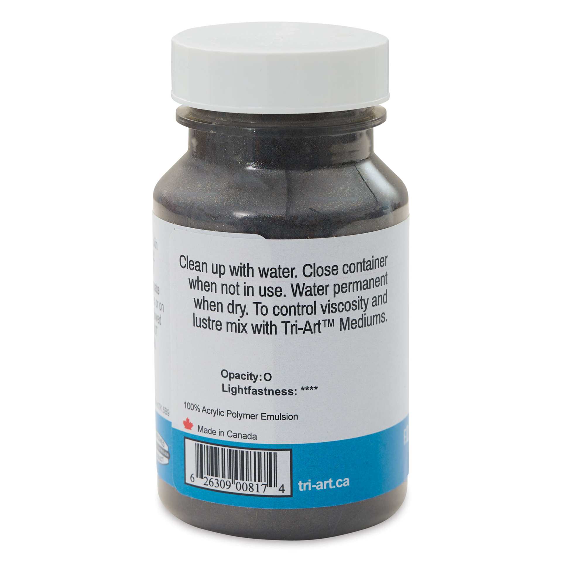 Tri-Art High Viscosity Artist Acrylic - Micaceous Iron Oxide, 120 ml jar back