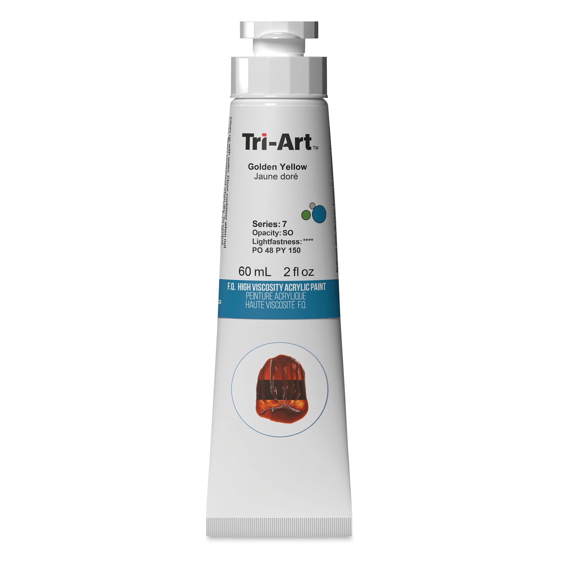 Tri-Art High Viscosity Artist Acrylic - Golden Yellow, 60 ml tube