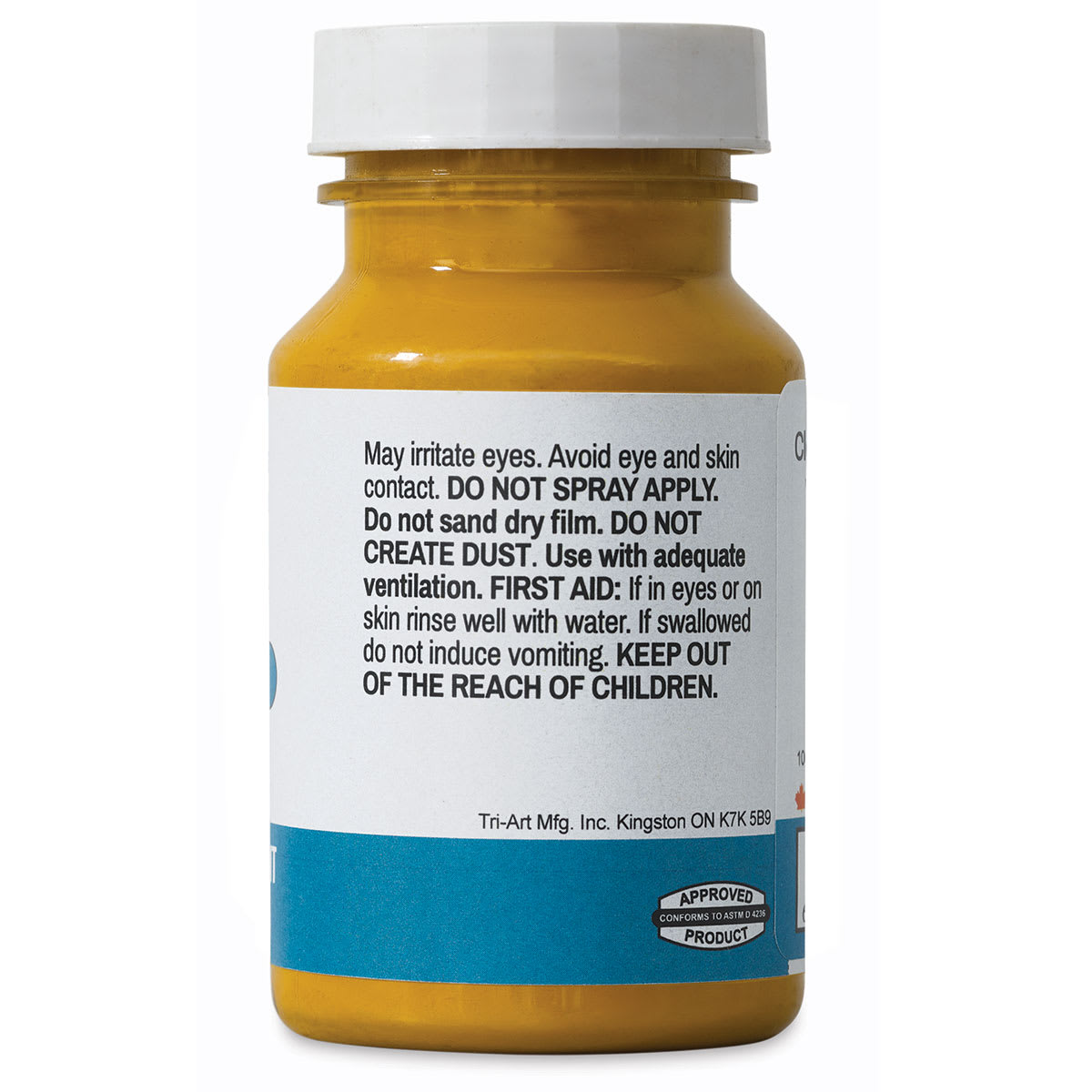 Tri-Art High Viscosity Artist Acrylic - Yellow Oxide, 120 ml jar side view