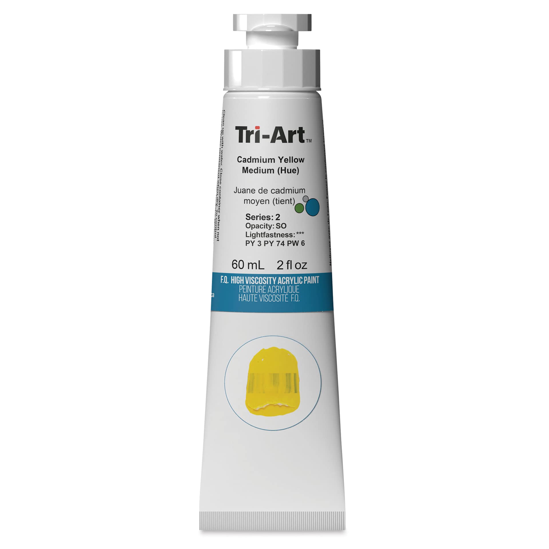 Tri-Art High Viscosity Artist Acrylic - Cadmium Yellow Medium Hue, 60 ml tube