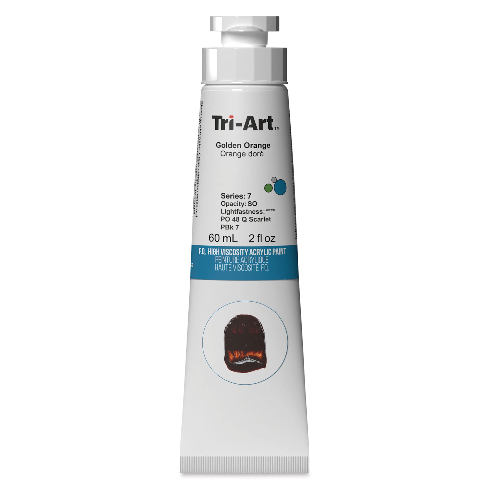 Tri-Art High Viscosity Artist Acrylic - Golden Orange, 60 ml tube
