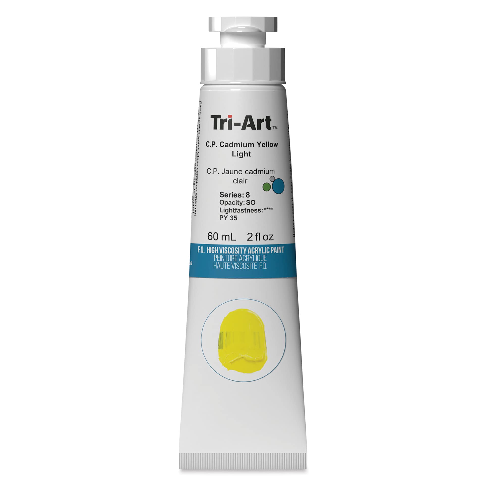 Tri-Art High Viscosity Artist Acrylic - C.P. Cadmium Yellow Light, 60 ml tube