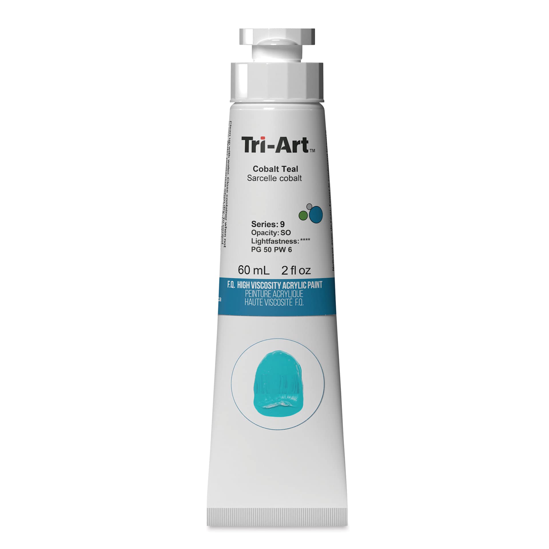 Tri-Art High Viscosity Artist Acrylic - Cobalt Teal, 60 ml tube