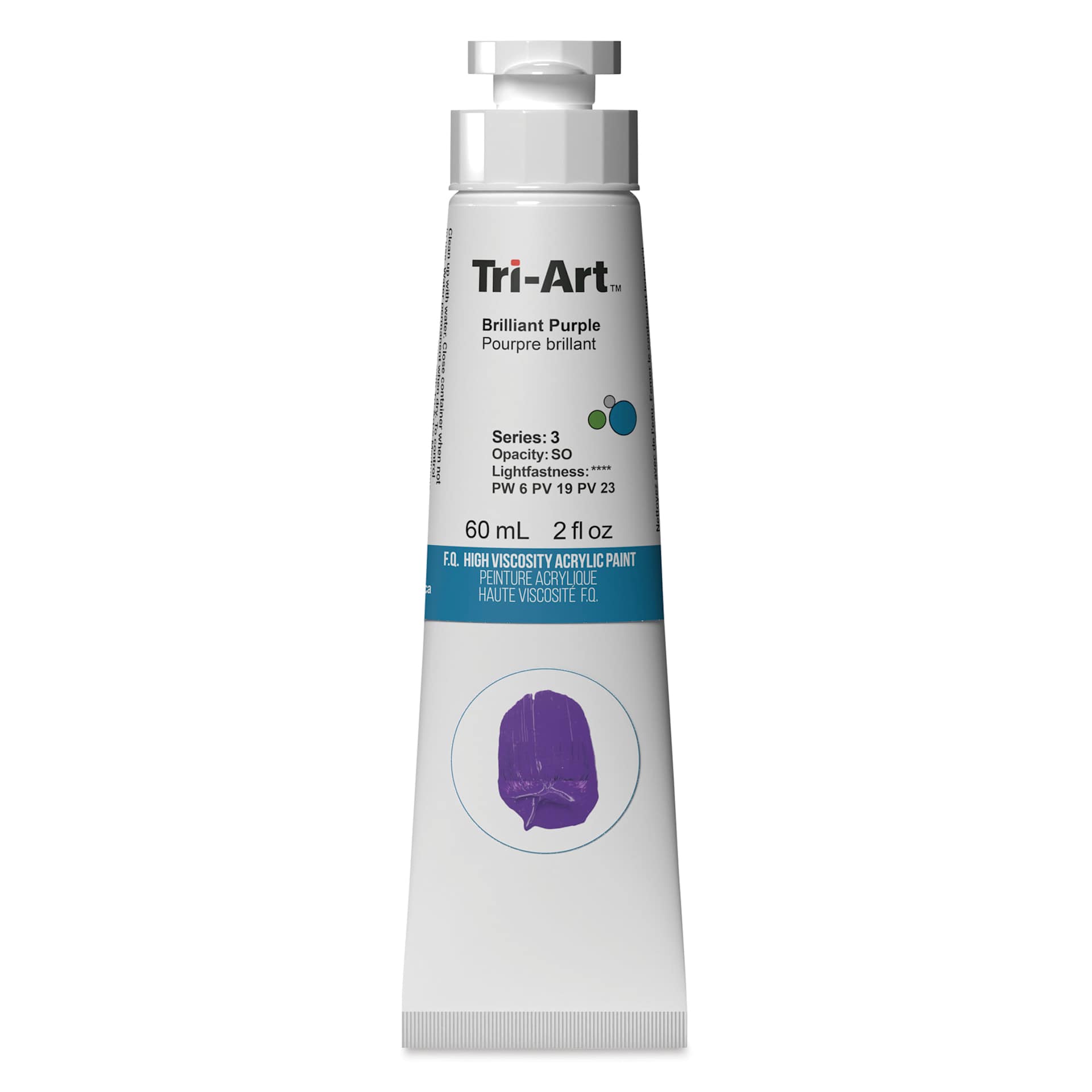 Tri-Art High Viscosity Artist Acrylic - Brilliant Purple, 60 ml tube