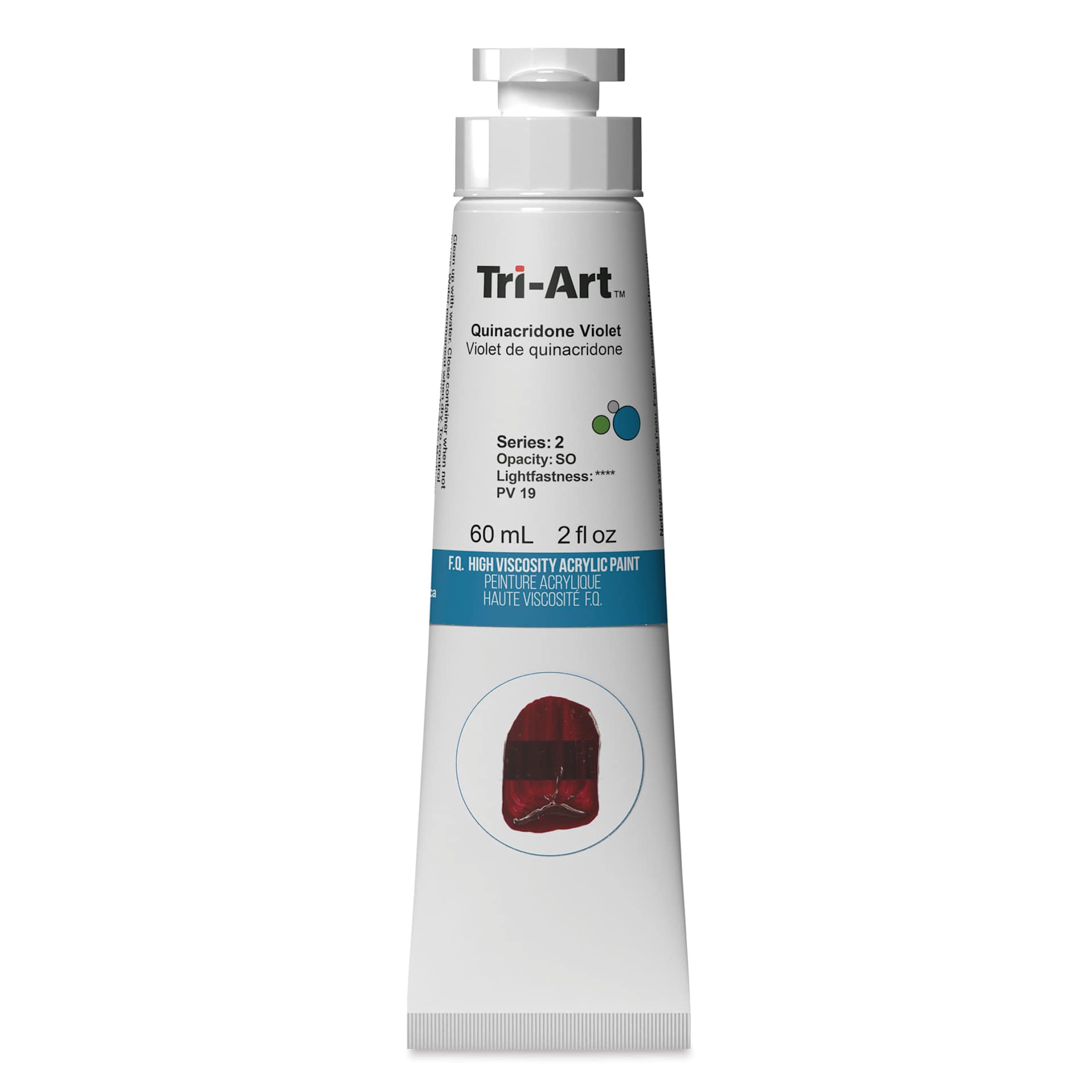 Tri-Art High Viscosity Artist Acrylic - Quinacridone Violet, 60 ml tube