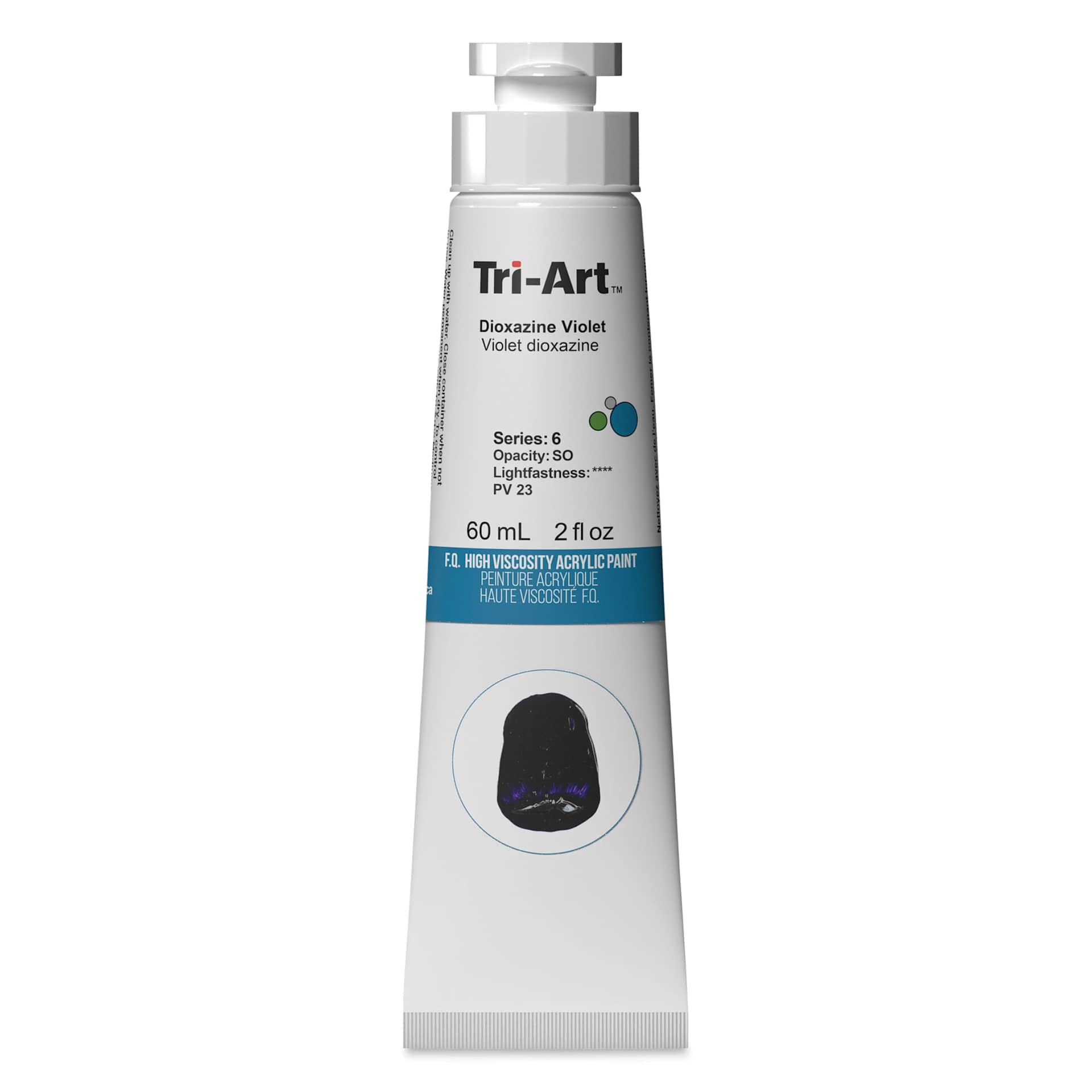 Tri-Art High Viscosity Artist Acrylic - Dioxazine Violet, 60 ml tube