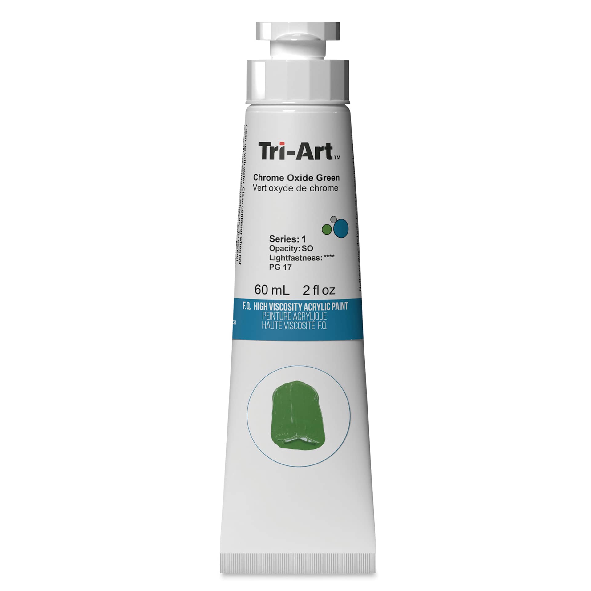 Tri-Art High Viscosity Artist Acrylic - Chromium Oxide Green, 60 ml Tube
