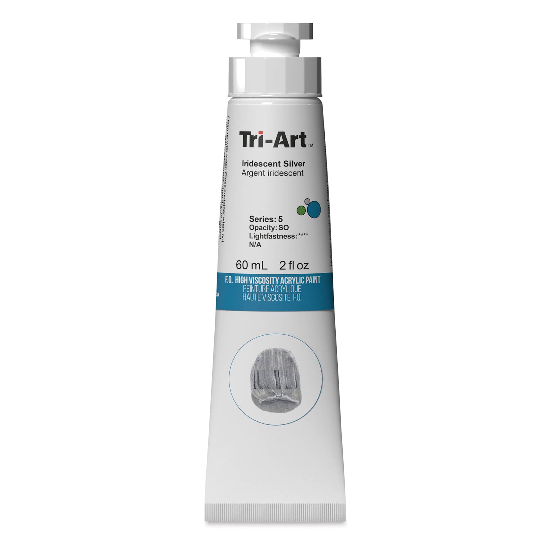 Tri-Art High Viscosity Artist Acrylic - Iridescent Silver, 60 ml