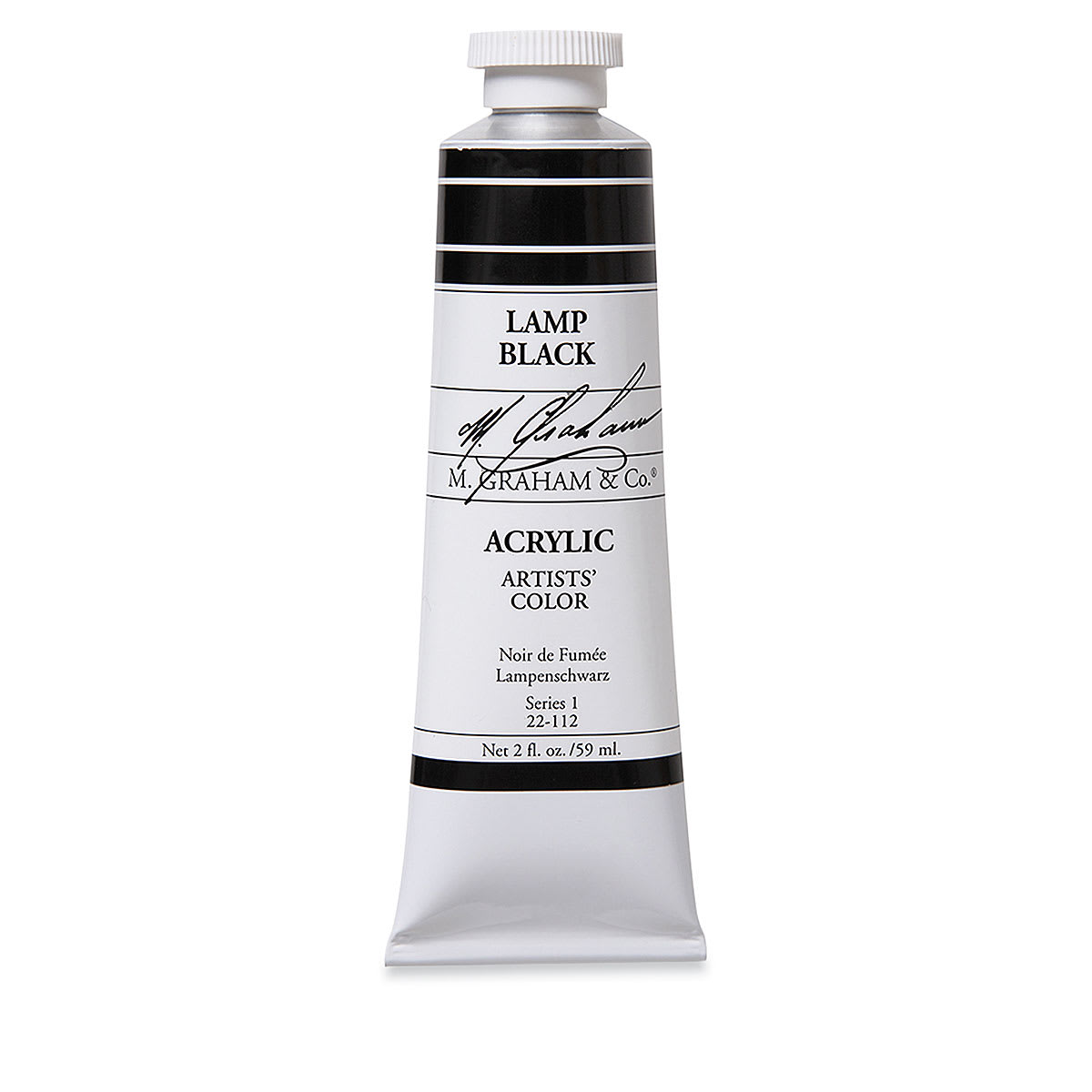 M. Graham Artists' Acrylics - Lamp Black, 59 ml tube