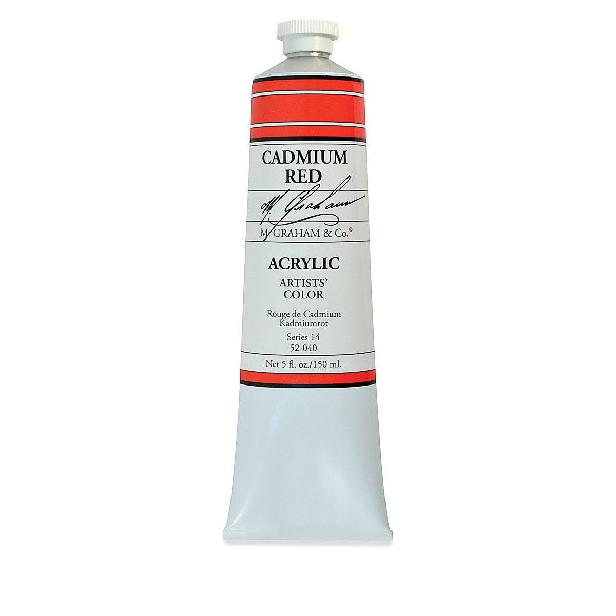 M. Graham Artists' Acrylics - Cadmium Red, 5 oz Tube