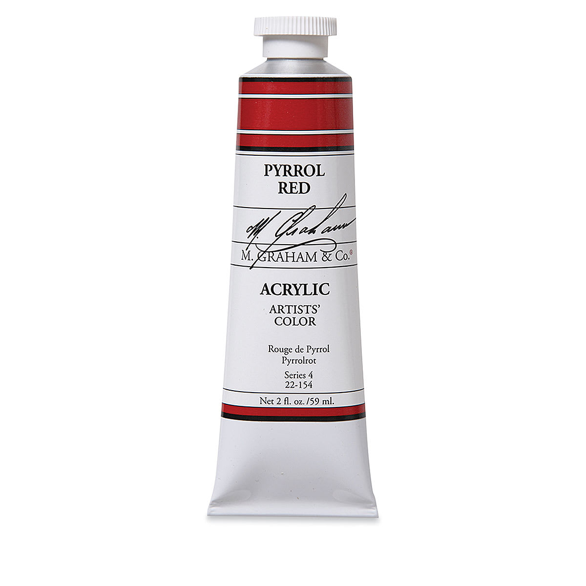 M. Graham Artists' Acrylics - Pyrrol Red, 2 oz tube