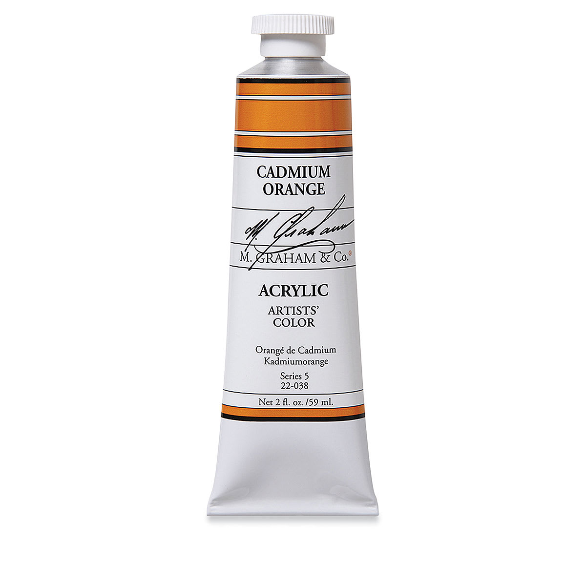 M. Graham Artists' Acrylics - Cadmium Orange, 2 oz tube