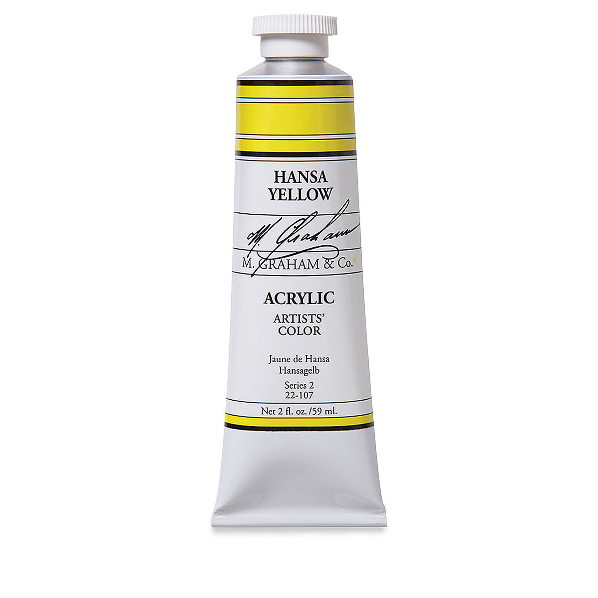 M. Graham Artists' Acrylics - Hansa Yellow, 2 oz tube