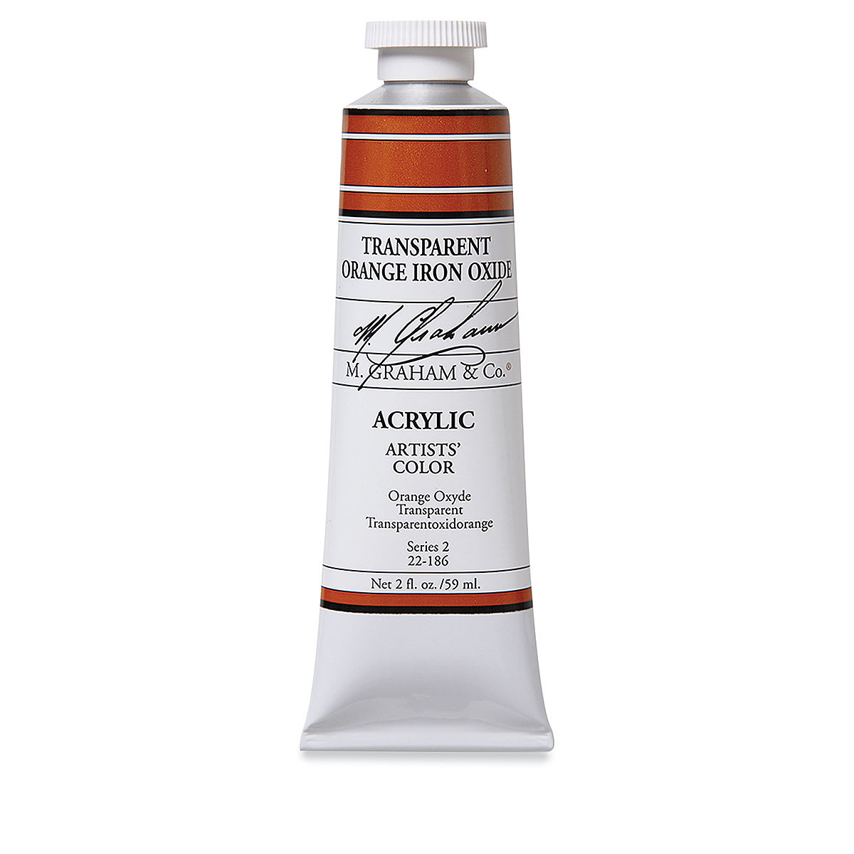 M. Graham Artists' Acrylics - Transparent Orange Oxide, 2 oz tube