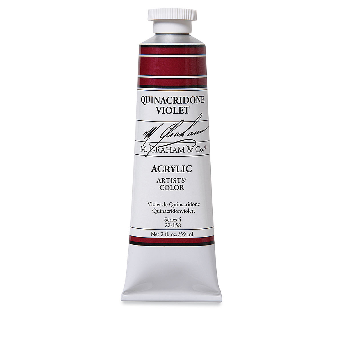 M. Graham Artists' Acrylics - Quinacridone Violet, 2 oz tube