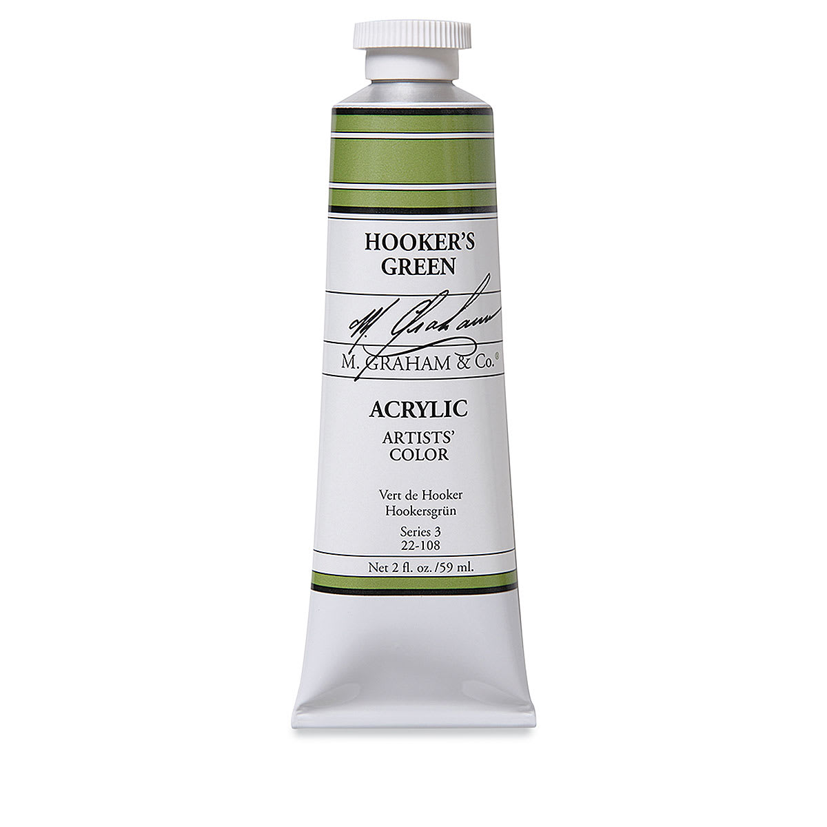 M. Graham Artists' Acrylics - Hooker's Green, 2 oz tube