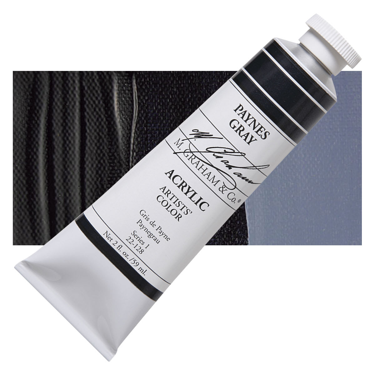 M. Graham Artists' Acrylic - Paynes Gray, 2 oz tube and swatch