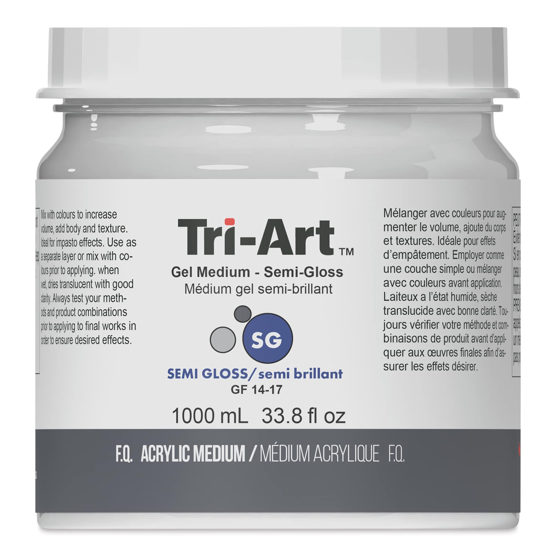 Tri-Art Acrylic Gel Medium - Semi-Gloss, 1 L