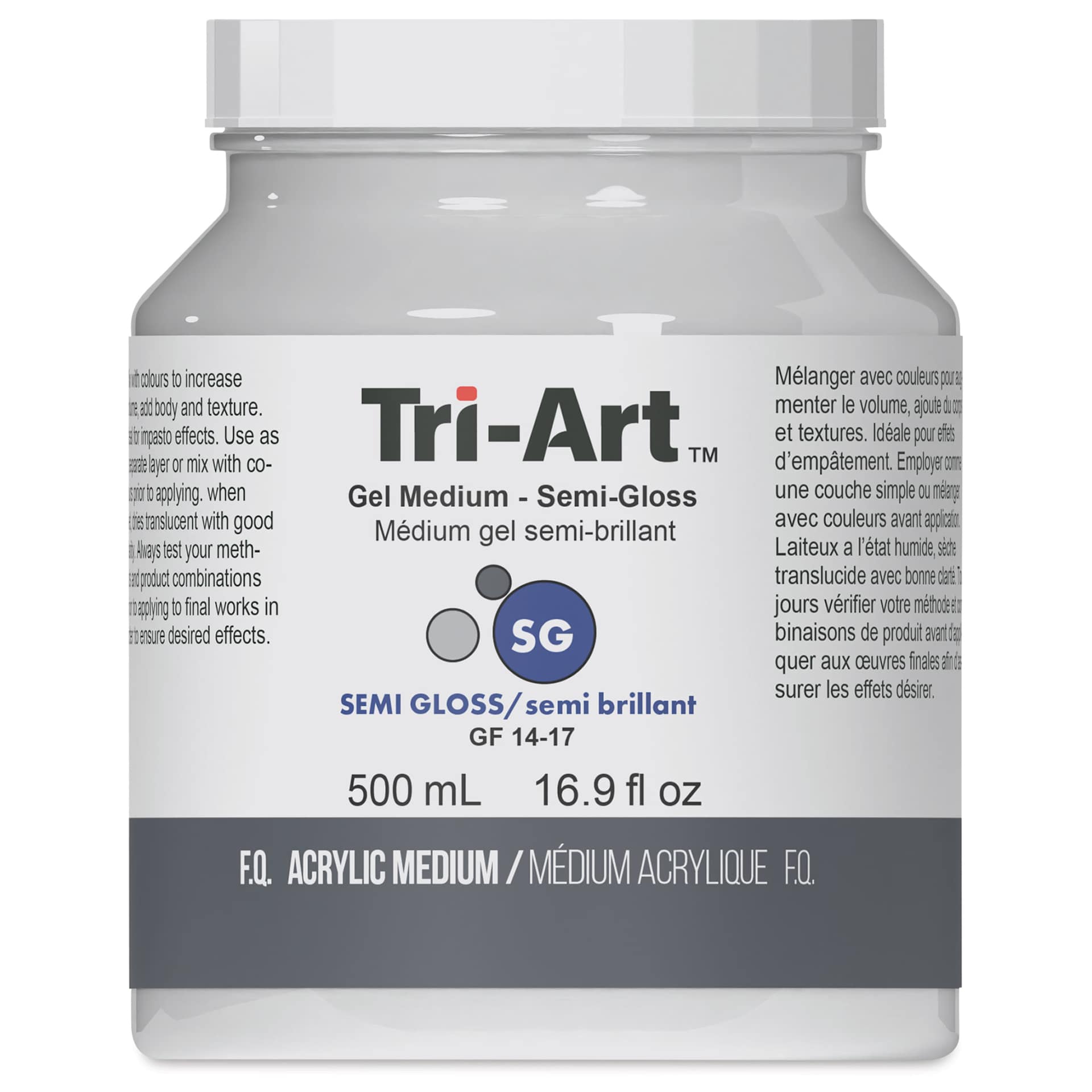 Tri-Art Acrylic Gel Medium - Semi-Gloss, 500 ml