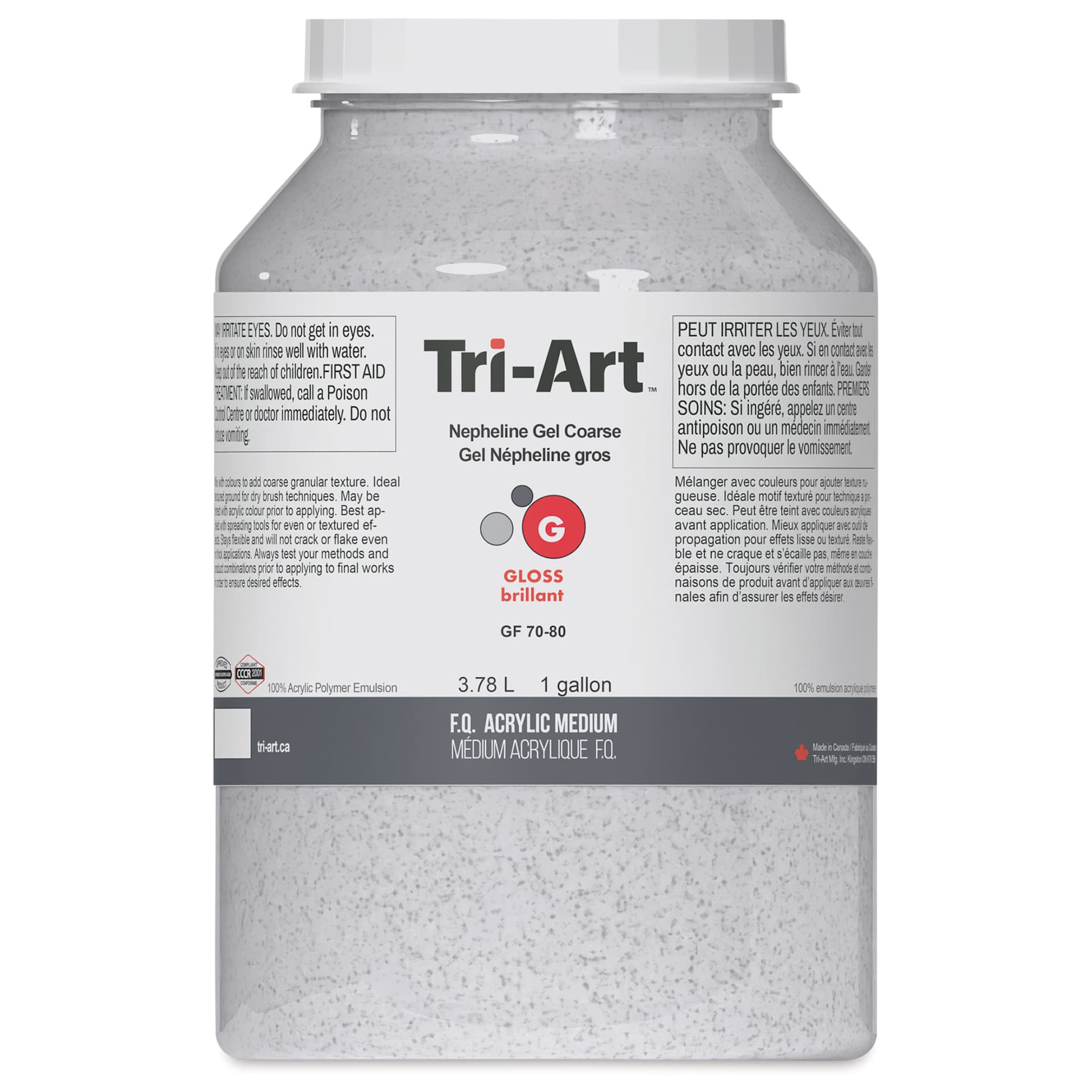 Tri-Art Nepheline Gel Medium - Front of 3.78 liter Jar