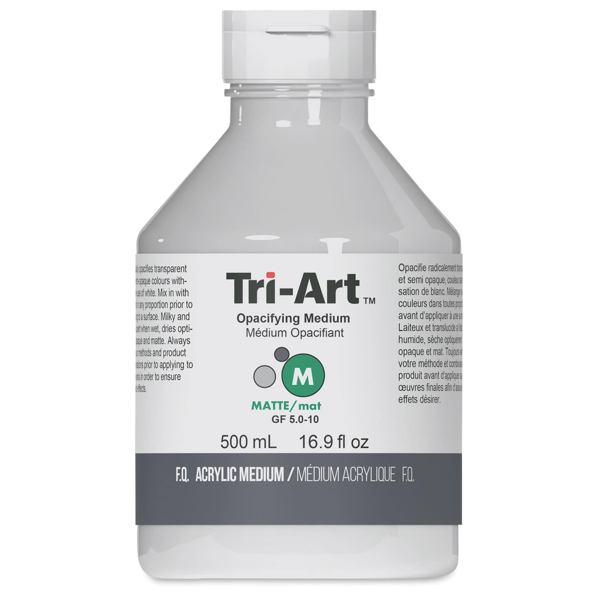 Tri-Art Acrylic Opacifying Medium - Front of 500 ml Bottle