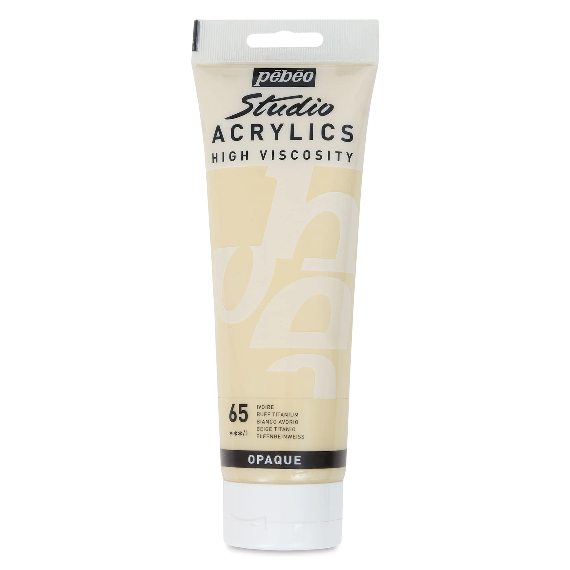Pebeo High Viscosity Acrylics - Buff Titanium, 250 ml tube