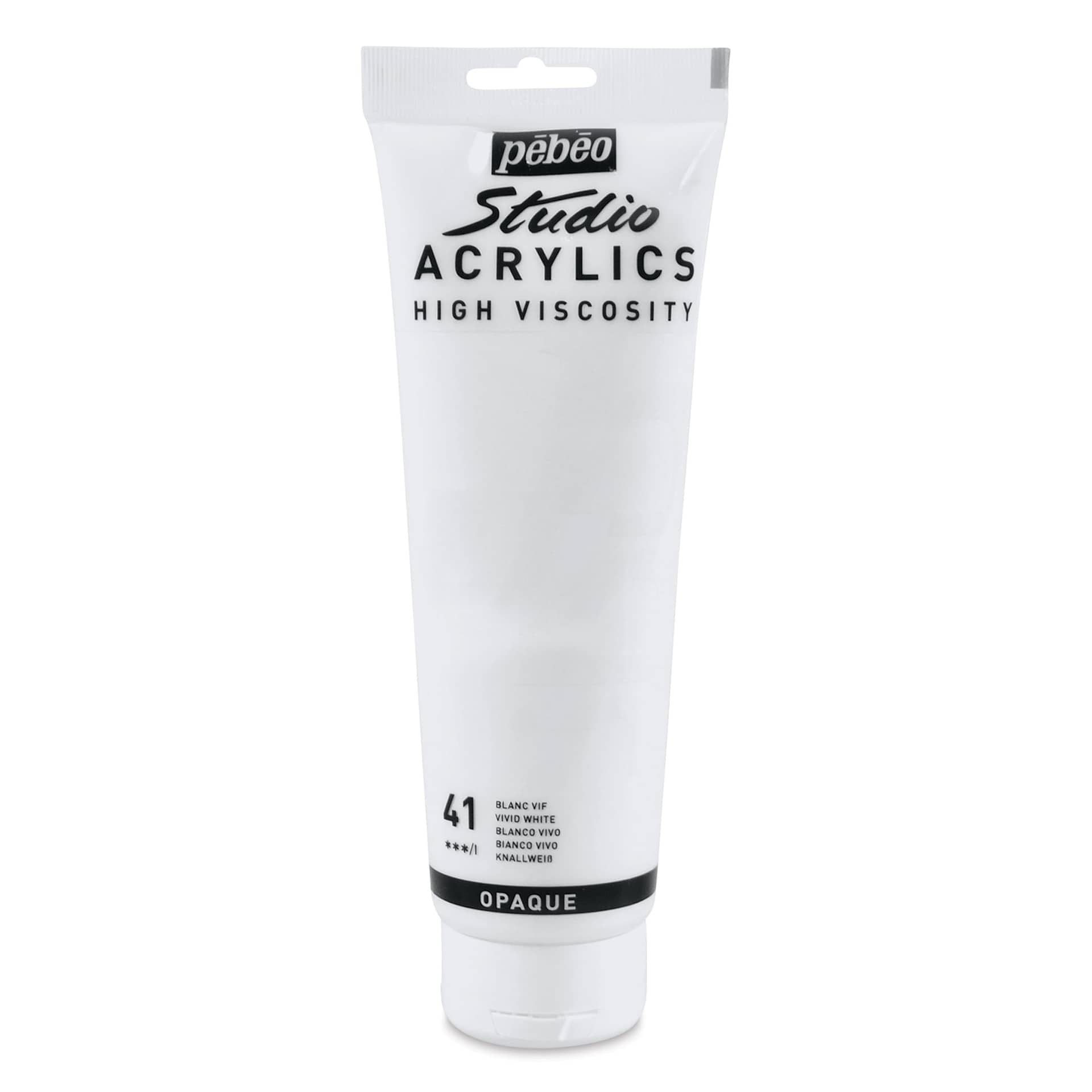Pebeo High Viscosity Acrylics - Vivid White, 250 ml, Tube