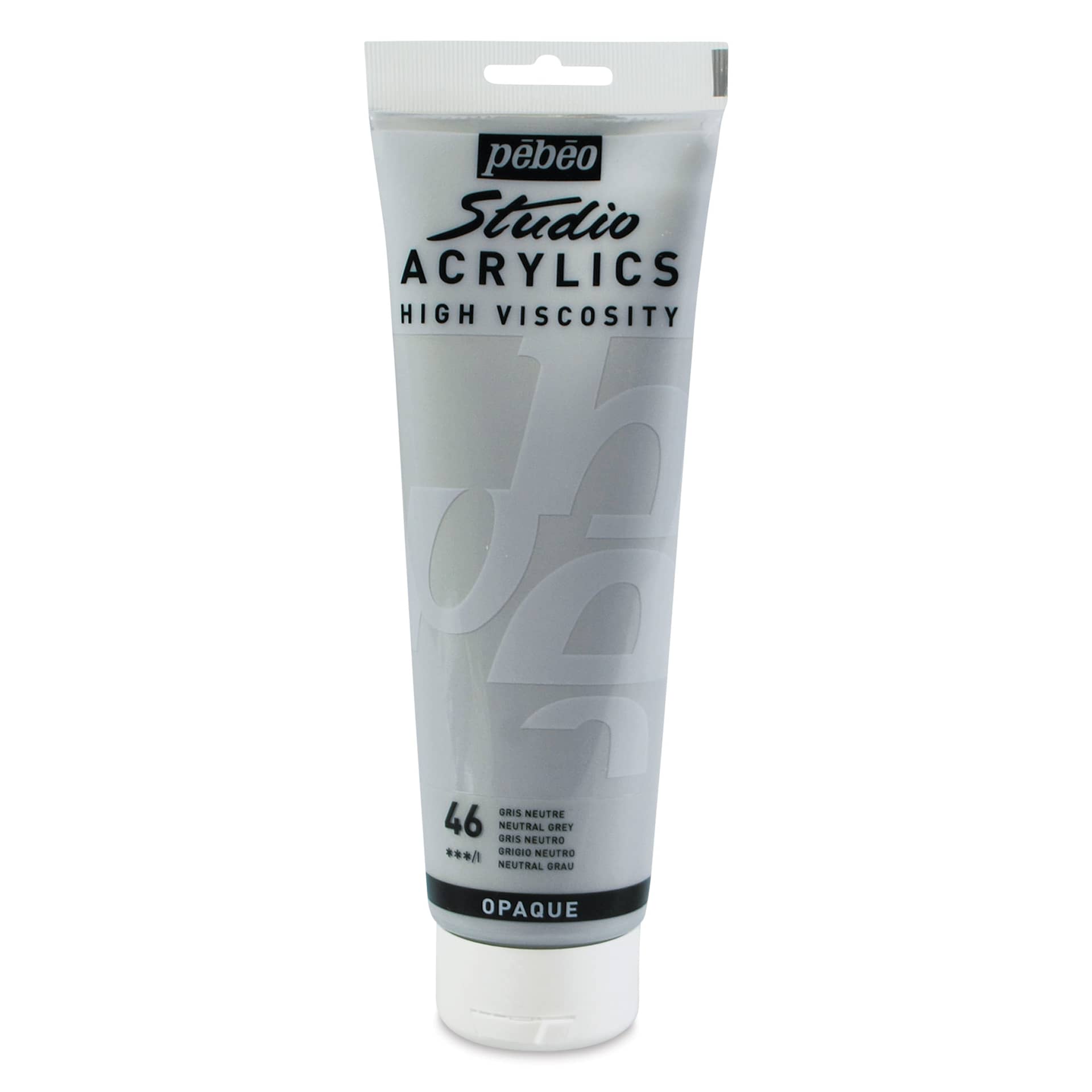 Pebeo High Viscosity Acrylics - Neutral Grey, 250 ml, Tube