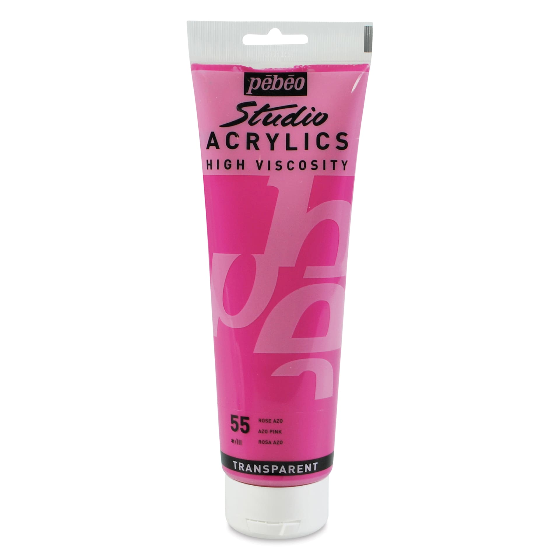 Pebeo High Viscosity Acrylics - Azo Pink, 250 ml, Tube (Front)