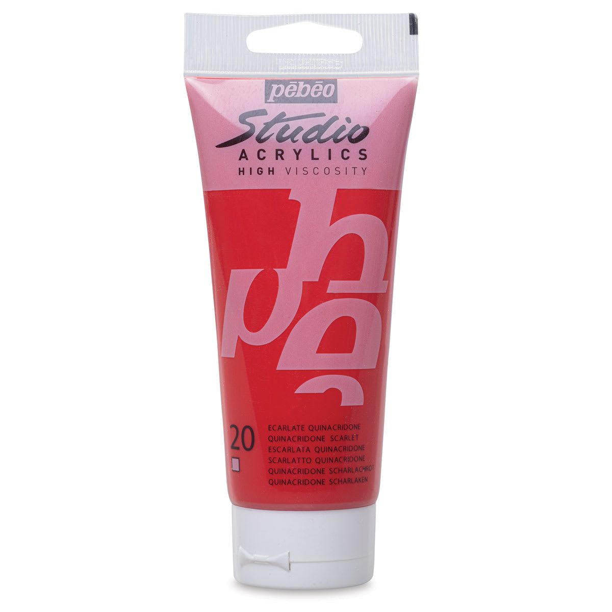 Pebeo High Viscosity Acrylics - Quinacridone Scarlet, 100 ml tube