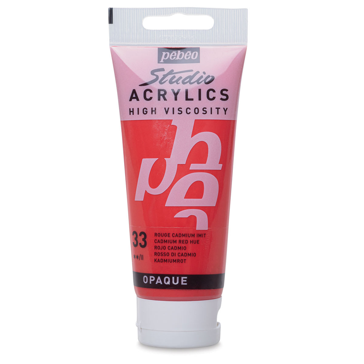 Pebeo High Viscosity Acrylics - Cadmium Red Hue, 100 ml tube