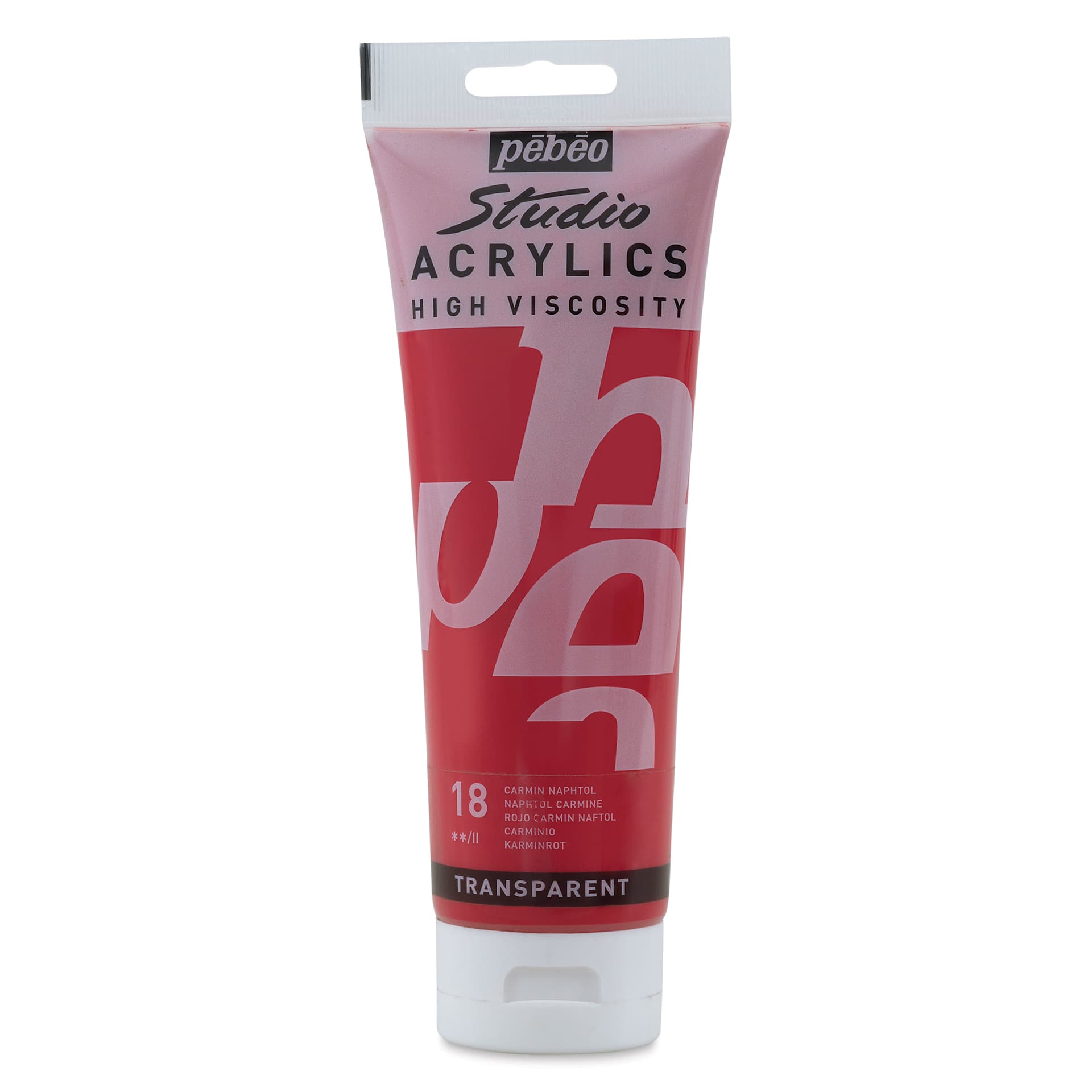 Pebeo High Viscosity Acrylics - Naphthol Carmine, 250 ml Tube