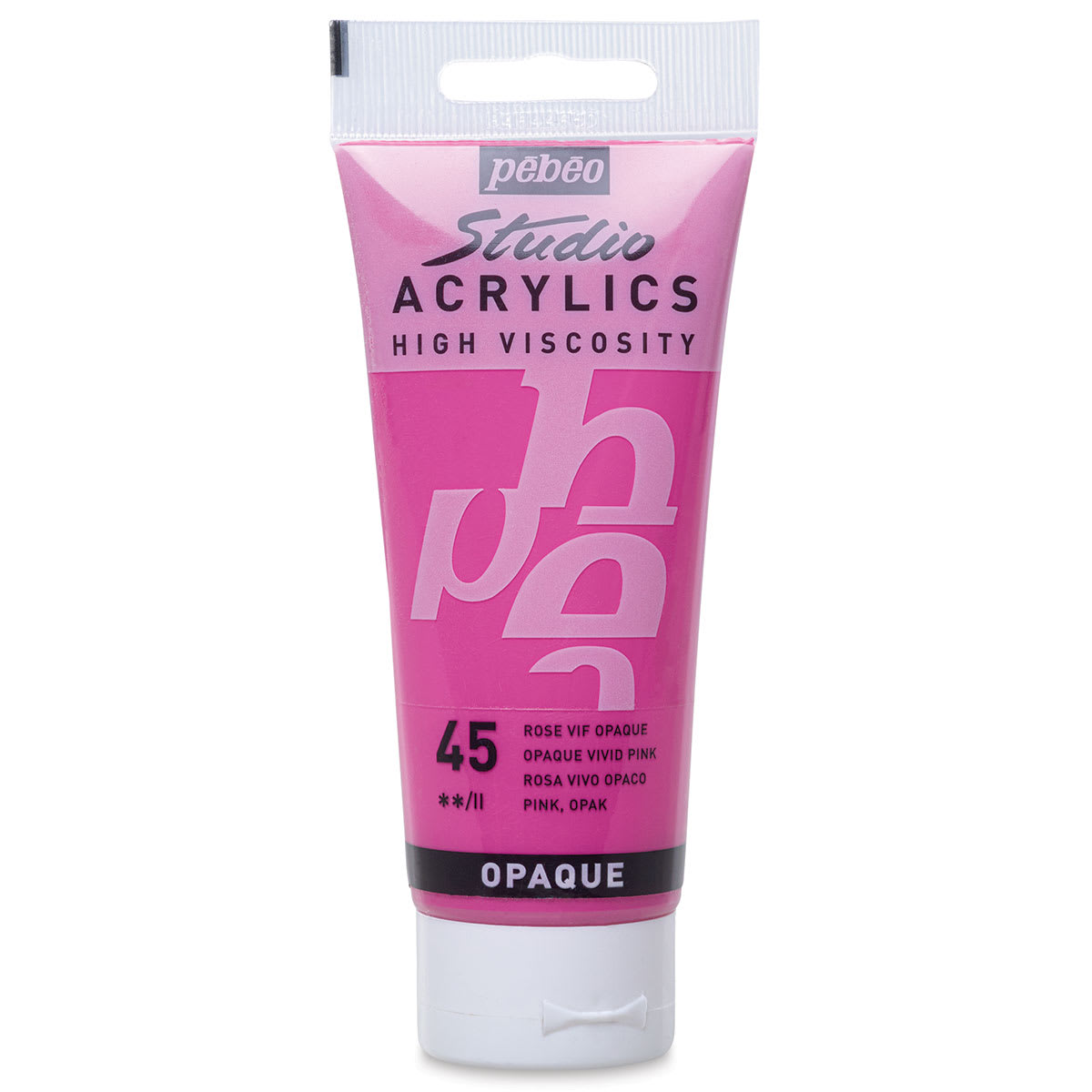 Pebeo High Viscosity Acrylics - Opaque Vivid Pink, 100 ml tube
